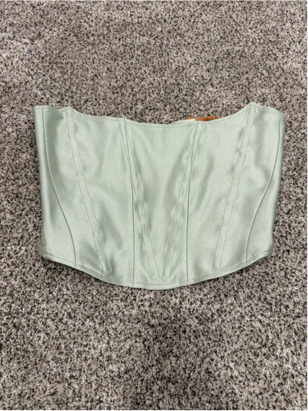 Rezek Studio Corset & Wide Leg Pants Set Green Satin Womens Size S - Picture 11 of 16
